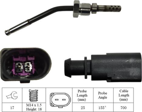 LUCAS LGS7113 - Sensore, Temperatura gas scarico www.autoricambi360.it