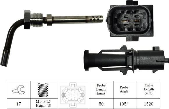LUCAS LGS7123 - Sensore, Temperatura gas scarico www.autoricambi360.it