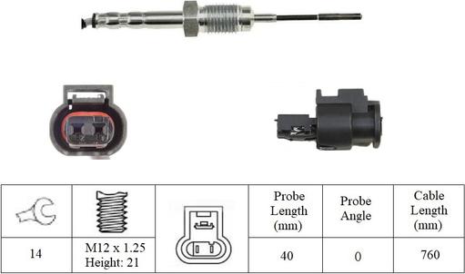 LUCAS LGS7303 - Sensore, Temperatura gas scarico www.autoricambi360.it