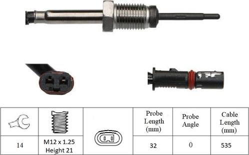 LUCAS LGS7219 - Sensore, Temperatura gas scarico www.autoricambi360.it
