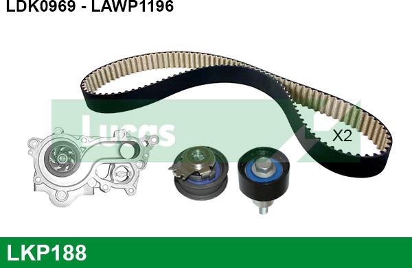 LUCAS LKP188 - Pompa acqua + Kit cinghie dentate www.autoricambi360.it