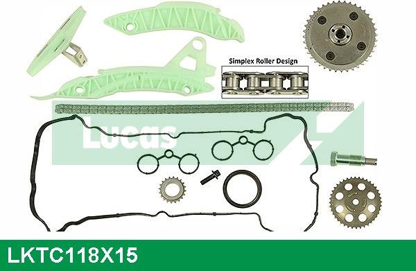 LUCAS LKTC118X15 - Kit catena distribuzione www.autoricambi360.it