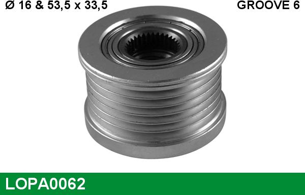 LUCAS LOPA0062 - Puleggia cinghia, Alternatore www.autoricambi360.it
