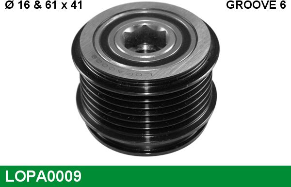 LUCAS LOPA0009 - Puleggia cinghia, Alternatore www.autoricambi360.it
