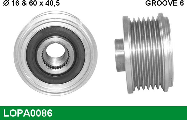 LUCAS LOPA0086 - Puleggia cinghia, Alternatore www.autoricambi360.it