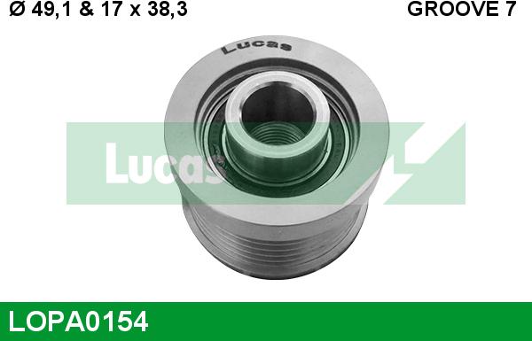 LUCAS LOPA0154 - Puleggia cinghia, Alternatore www.autoricambi360.it