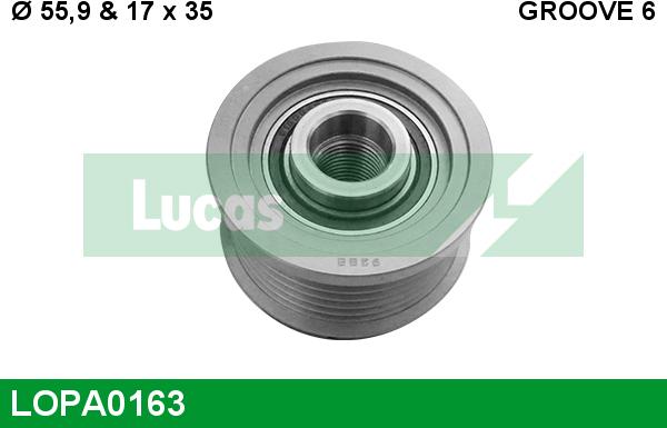 LUCAS LOPA0163 - Puleggia cinghia, Alternatore www.autoricambi360.it