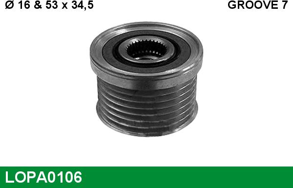 LUCAS LOPA0106 - Puleggia cinghia, Alternatore www.autoricambi360.it