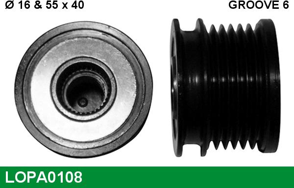 LUCAS LOPA0108 - Puleggia cinghia, Alternatore www.autoricambi360.it