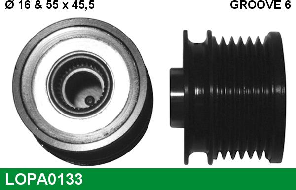 LUCAS LOPA0133 - Puleggia cinghia, Alternatore www.autoricambi360.it