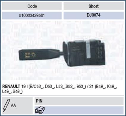Magneti Marelli 510033438501 - Leva devio guida www.autoricambi360.it