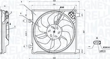 Magneti Marelli 069422896010 - Ventola, Raffreddamento motore www.autoricambi360.it