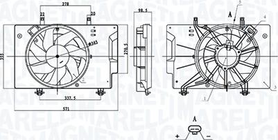 Magneti Marelli 069422898010 - Ventola, Raffreddamento motore www.autoricambi360.it