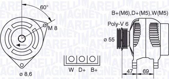 Magneti Marelli 063341345010 - Alternatore www.autoricambi360.it