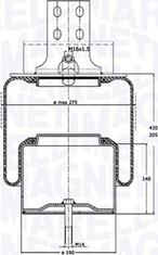 Magneti Marelli 030607020166 - Soffietto, Sospensione pneumatica www.autoricambi360.it