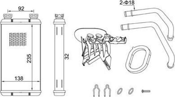 Magneti Marelli 359000302040 - Scambiatore calore, Riscaldamento abitacolo www.autoricambi360.it