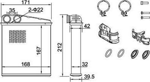 Magneti Marelli 359000302060 - Scambiatore calore, Riscaldamento abitacolo www.autoricambi360.it