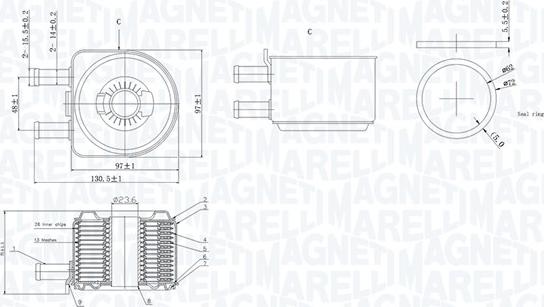 Magneti Marelli 350300005800 - Radiatore olio, Olio motore www.autoricambi360.it