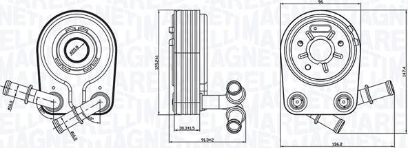 Magneti Marelli 350300000100 - Radiatore olio, Olio motore www.autoricambi360.it