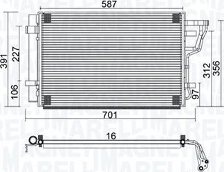 Magneti Marelli 350203951000 - Condensatore, Climatizzatore www.autoricambi360.it