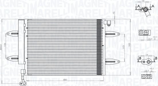 Magneti Marelli 350203911000 - Condensatore, Climatizzatore www.autoricambi360.it