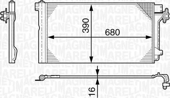 Magneti Marelli 350203478000 - Condensatore, Climatizzatore www.autoricambi360.it