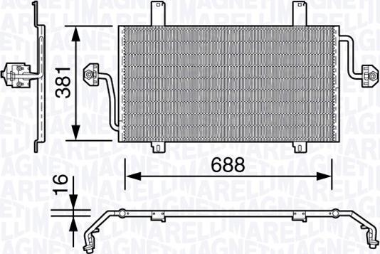Magneti Marelli 350203652000 - Condensatore, Climatizzatore www.autoricambi360.it
