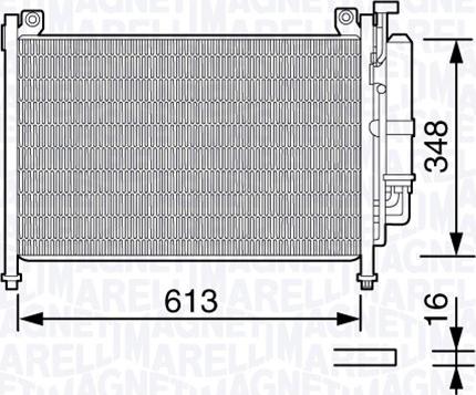 Magneti Marelli 350203666000 - Condensatore, Climatizzatore www.autoricambi360.it