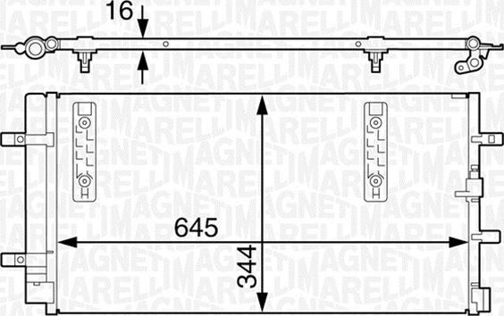 Magneti Marelli 350203632000 - Condensatore, Climatizzatore www.autoricambi360.it