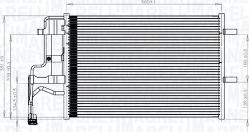 Magneti Marelli 350203844000 - Condensatore, Climatizzatore www.autoricambi360.it