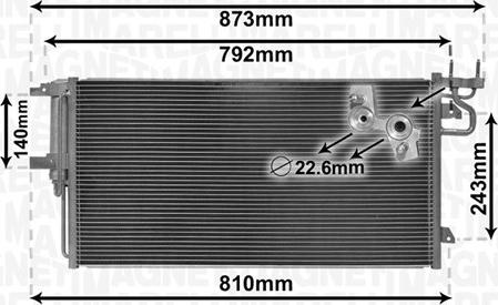 Magneti Marelli 350203868000 - Condensatore, Climatizzatore www.autoricambi360.it