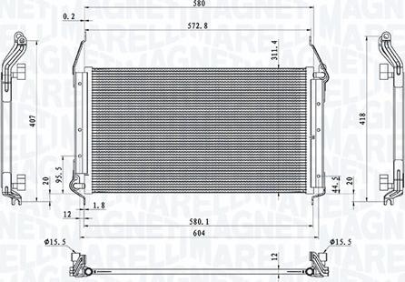 Magneti Marelli 350203801000 - Condensatore, Climatizzatore www.autoricambi360.it