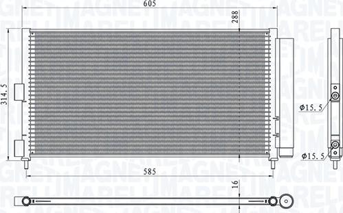 Magneti Marelli 350203881000 - Condensatore, Climatizzatore www.autoricambi360.it