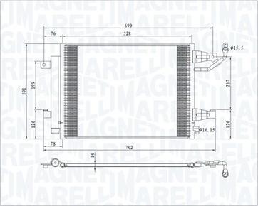 Magneti Marelli 350203792000 - Condensatore, Climatizzatore www.autoricambi360.it