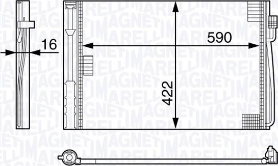 Magneti Marelli 350203704000 - Condensatore, Climatizzatore www.autoricambi360.it