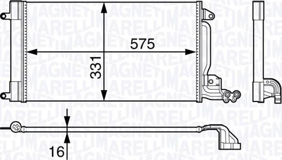 Magneti Marelli 350203715000 - Condensatore, Climatizzatore www.autoricambi360.it