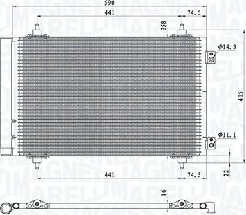 Magneti Marelli 350203710000 - Condensatore, Climatizzatore www.autoricambi360.it