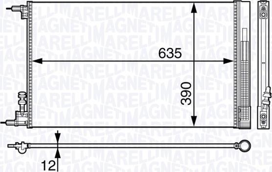Magneti Marelli 350203713000 - Condensatore, Climatizzatore www.autoricambi360.it