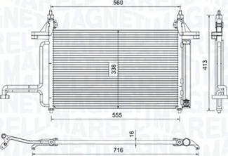Magneti Marelli 350203732000 - Condensatore, Climatizzatore www.autoricambi360.it