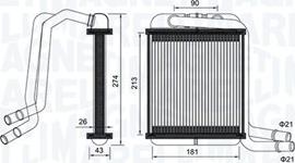 Magneti Marelli 350218458000 - Scambiatore calore, Riscaldamento abitacolo www.autoricambi360.it