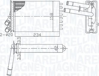 Magneti Marelli 350218462000 - Scambiatore calore, Riscaldamento abitacolo www.autoricambi360.it