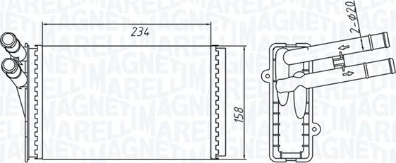 Magneti Marelli 350218409000 - Scambiatore calore, Riscaldamento abitacolo www.autoricambi360.it