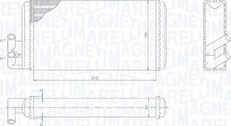 Magneti Marelli 350218403000 - Scambiatore calore, Riscaldamento abitacolo www.autoricambi360.it