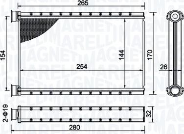 Magneti Marelli 350218504000 - Scambiatore calore, Riscaldamento abitacolo www.autoricambi360.it