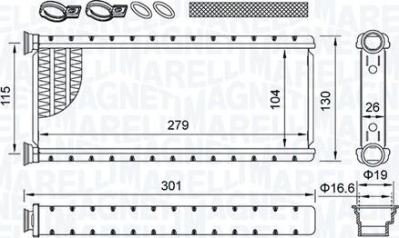Magneti Marelli 350218514000 - Scambiatore calore, Riscaldamento abitacolo www.autoricambi360.it