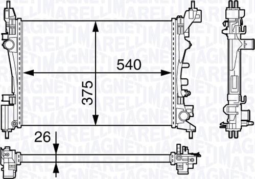 Magneti Marelli 350213143100 - Radiatore, Raffreddamento motore www.autoricambi360.it