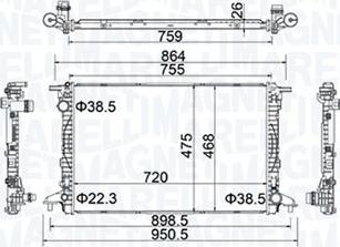 Magneti Marelli 350213154900 - Radiatore, Raffreddamento motore www.autoricambi360.it