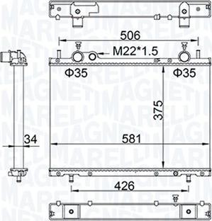 Magneti Marelli 350213154800 - Radiatore, Raffreddamento motore www.autoricambi360.it