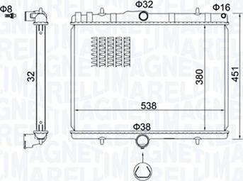 Magneti Marelli 350213151800 - Radiatore, Raffreddamento motore www.autoricambi360.it
