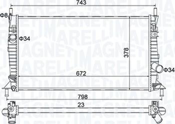 Magneti Marelli 350213157400 - Radiatore, Raffreddamento motore www.autoricambi360.it